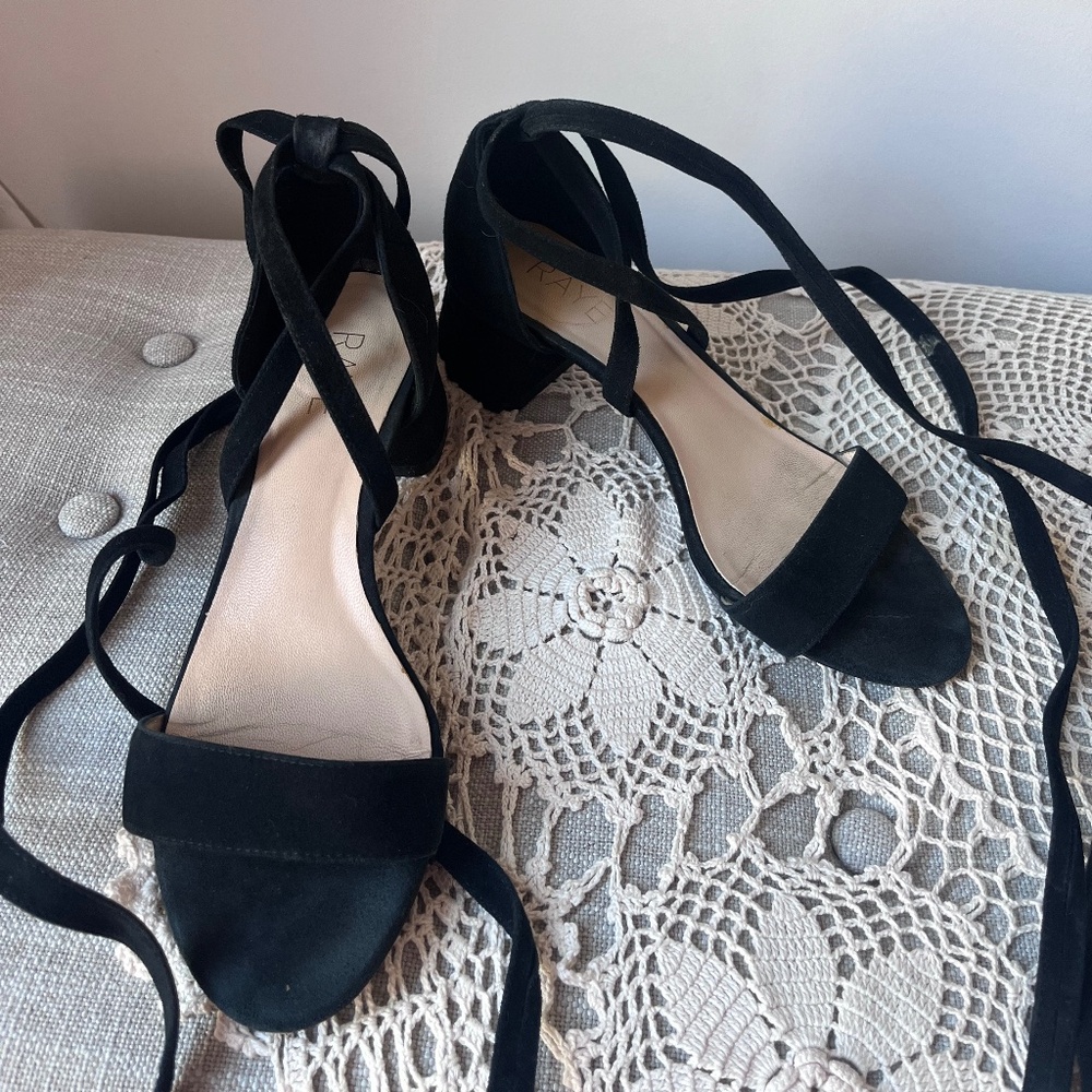 Raye lace up suede mini heels
